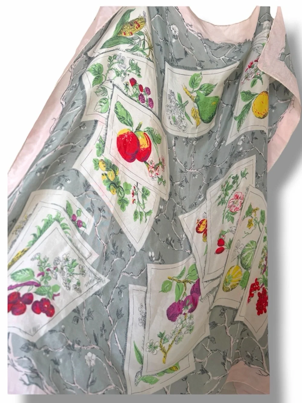 Longchamp silk scarf, “Laurel In The Vegetable Garden